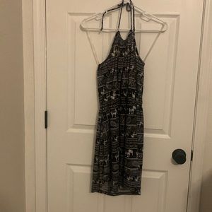 Halter short maxi with elephants